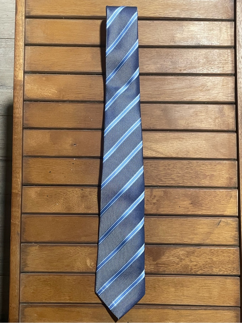 Gant Navy Tie with Light Blue Diagonal Stripes